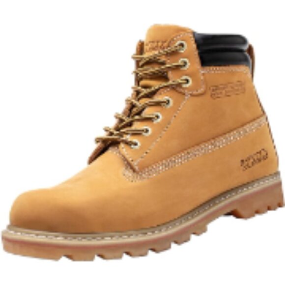Men\'s Waterproof Leather Work Boots Soft Toe Non Slip Comfortable